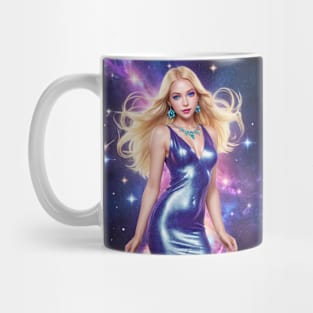 Galaxy Blonde Girl Space Planet Girl Theme Stars Astronaut Mug